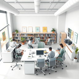 An organized and professional depiction of a modern administrative office environment