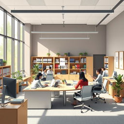 An organized and professional depiction of a modern administrative office environment