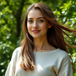 A 37-year-old woman with a natural style and light skin, featuring minimal makeup