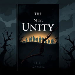 A dark yet hopeful book cover for 'The Unity Games,' set in a dystopian world that conveys both despair and resilience