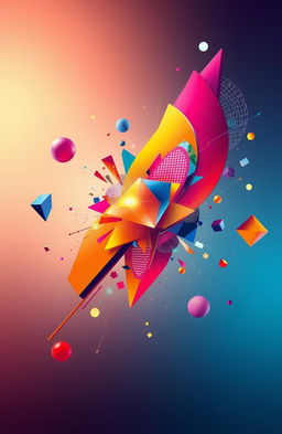 An artistic rendition inspired by the concept of 'Statik Gk' as envisioned by Shailesh Prajapati, featuring abstract shapes and dynamic elements that represent motion frozen in time