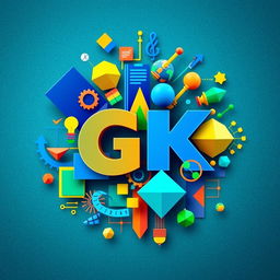 A creative visualization inspired by 'Static GK' as conceptualized by Shailesh Prajapati, featuring a collection of vibrant, abstract elements symbolizing static knowledge and data
