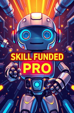 A vibrant and dynamic illustration featuring the title 'SKILL FUNDED PRO' prominently displayed in the center