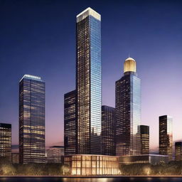 A high-quality, 3D rendered image showcasing the grandeur of the Trump Towers