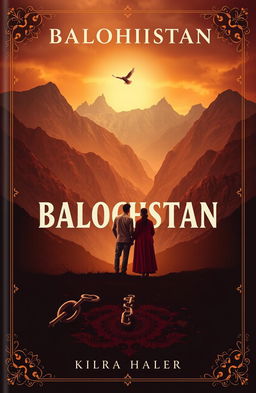 A dramatic and emotional book cover featuring a rugged, mountainous landscape representing the Balochistan region