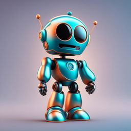 This is a high-quality digital art image of a vibrant, three-dimensional humanoid robot emoji