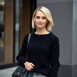 A portrait of Elina, a 27-year-old woman with striking Scandinavian beauty