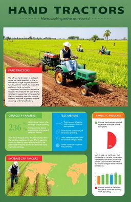 An informative and visually engaging activity report showcasing the agricultural assistance provided by hand tractors