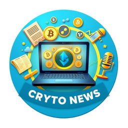 A stylish 3D circular icon representing a 'Crypto News Blogger'