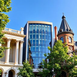 A collection of stunning bank facades showcasing diverse architectural styles