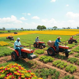 An engaging and informative report about agricultural assistance programs focused on the distribution and impact of hand tractors in rural farming communities