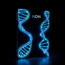 A sleek and futuristic book cover featuring a DNA double helix designed to resemble the number '8'