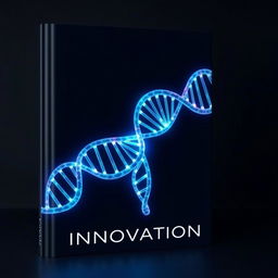 A sleek and futuristic book cover featuring a DNA double helix designed to resemble the number '8'