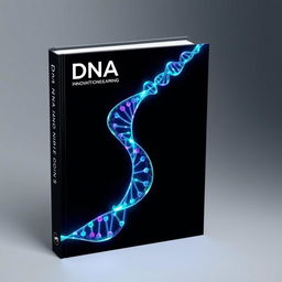 A sleek and futuristic book cover featuring a DNA double helix designed to resemble the number '8'