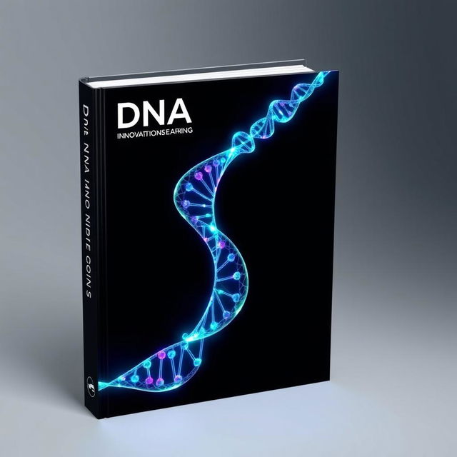 A sleek and futuristic book cover featuring a DNA double helix designed to resemble the number '8'