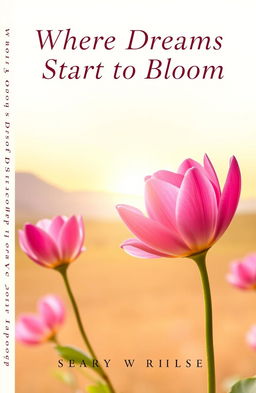 A captivating book cover for a self-development novel titled 'Where Dreams Start to Bloom'