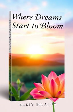 A captivating book cover for a self-development novel titled 'Where Dreams Start to Bloom'