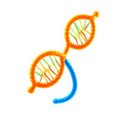 A vibrant book cover design featuring the number '8' elegantly rendered from a DNA double helix