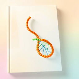 A vibrant book cover design featuring the number '8' elegantly rendered from a DNA double helix