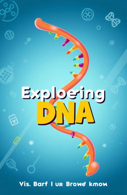 A vibrant and engaging cover design for a pop-up book about DNA, featuring a colorful, stylized DNA double helix spiraling upwards