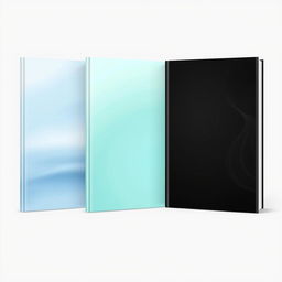A series of three book covers, each designed without any text or additional elements
