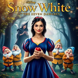 A live-action movie poster for 'Snow White and the Seven Dwarfs'