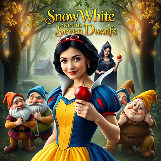 A live-action movie poster for 'Snow White and the Seven Dwarfs'