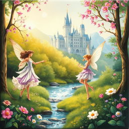 A visually stunning and unique book cover for a flower fairy book that intertwines positive affirmations