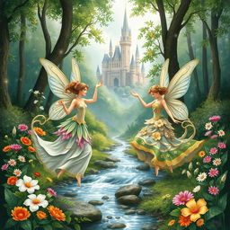 A visually stunning and unique book cover for a flower fairy book that intertwines positive affirmations