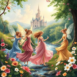A visually stunning and completely unique book cover for a flower fairy book infused with positive affirmations for adults