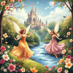 A visually stunning and completely unique book cover for a flower fairy book infused with positive affirmations for adults