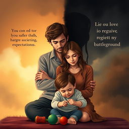 A poignant scene illustrating themes of love, identity, regret, and societal expectations