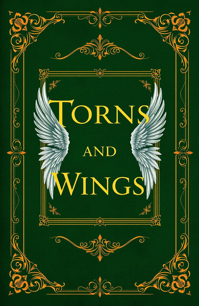 A captivating book cover design for the historical fantasy titled 'Thorns and Wings'