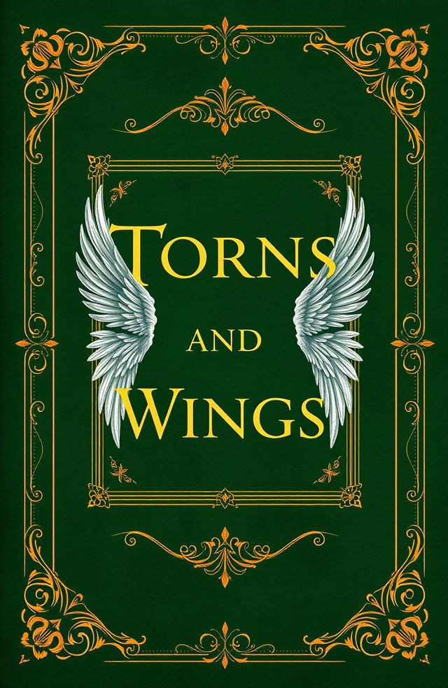 A captivating book cover design for the historical fantasy titled 'Thorns and Wings'