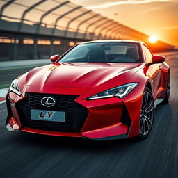 A beautiful sports car featuring a dynamic and aerodynamic design, prominently displaying the LY logo on the front grille