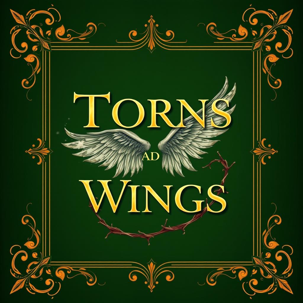 A beautifully crafted book cover design for the historical fantasy titled 'Thorns and Wings'