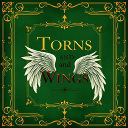 A beautifully crafted book cover design for the historical fantasy titled 'Thorns and Wings'