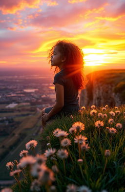 A breathtaking sunset view with vibrant hues of orange, pink, and purple illuminating the sky