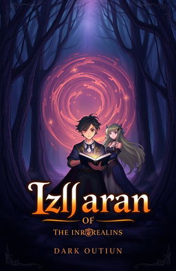 A mystical forest background with dim lighting, depicting the alien world of Izharan
