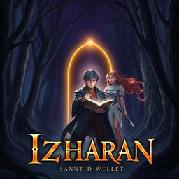 A mystical forest background with dim lighting, depicting the strange world of Izharan