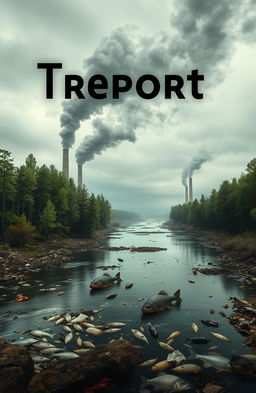 A visually striking cover page for a report on environmental disasters caused by pollution