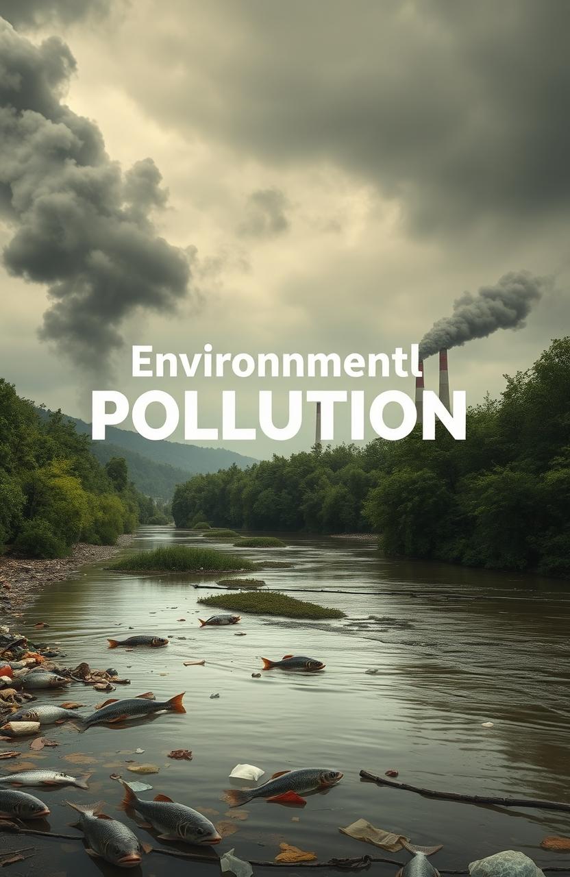 A visually striking cover page for a report on environmental disasters caused by pollution