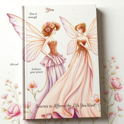 An elegant, hand-drawn book cover for a high-fashion guide, influenced by a vintage 1800s fairy tale