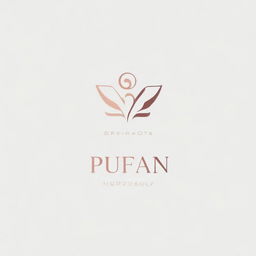 The image is a digital art representation of a minimalist, rose gold logo for a luxury perfume brand