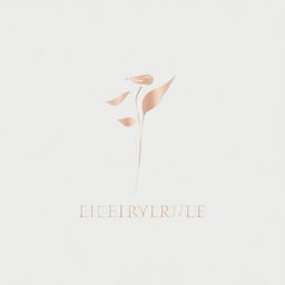 The image is a digital art representation of a minimalist, rose gold logo for a luxury perfume brand