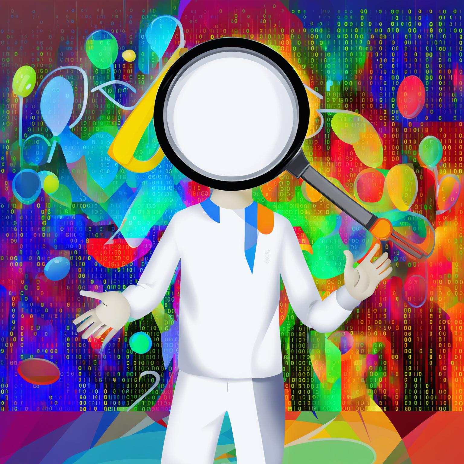 This is a digital art depiction of the Google search engine as a person