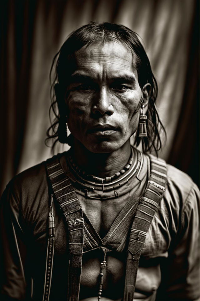 This is a raw, unfiltered vintage portrait of a Navajo tribe member