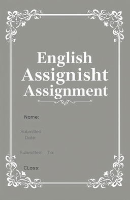A visually appealing assignment book cover design featuring the title 'English Assignment' prominently displayed in a focused and elegant font