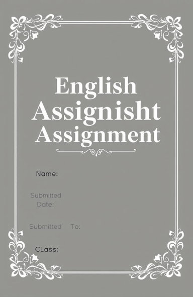 Elegant English Assignment Book Cover Design | Tasteful and Professional