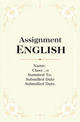 An aesthetically pleasing cover page for an assignment, featuring elegant standard borders adorned with delicate floral designs